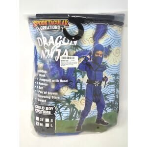 Spooktacular Creations Halloween Ninja Costume, Blue Dragon Outfit - M 8-10